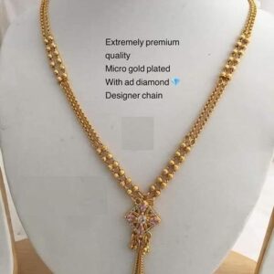 Gold Chain for Women – Premium 2024 American Diamond Necklace