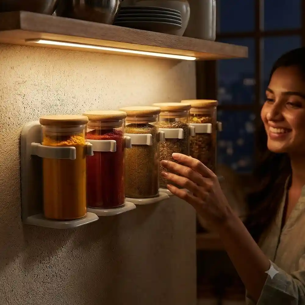 Wall Mounted Spice Rack Organizer Saves Space