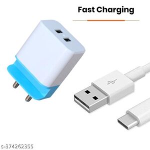 Multiport Mobile Dual USB Fast Charger with Inbuilt Mobile Stand