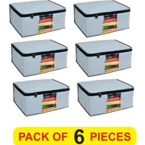 Grey Non Woven Saree Suit Blanket Cover Set XL - 6 Pc