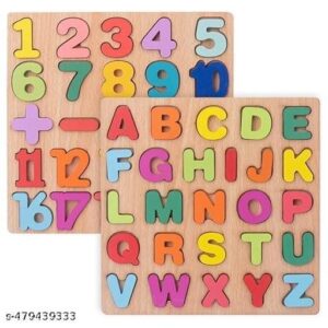 Wooden 3D Alphabets & Numbers Puzzle Toy (Pack of 2)