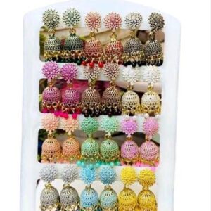Earrings Jhumkhi Oxidize Combo 12 Colors for Women & Girls
