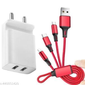 DUAL Fast Charger 3.1 Cable – Type-C, Micro, iPhone